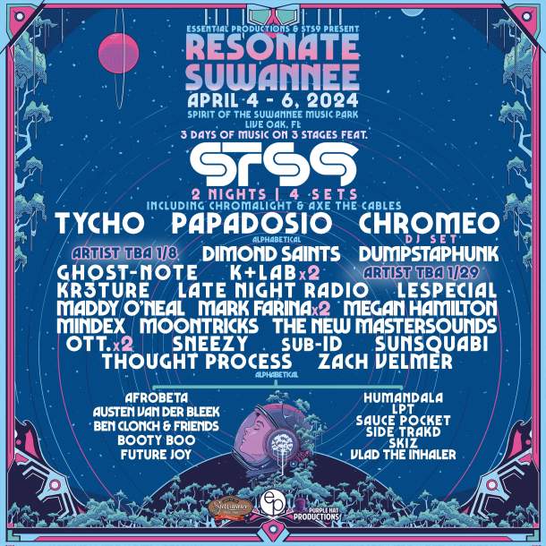 RESONATE SUWANNEE MUSIC & ARTS FESTIVAL UNVEILS 2024 LINEUP Grateful Web